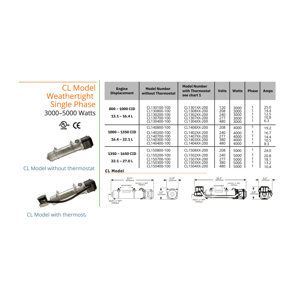 Hotstart CL130810-200 Original Engine Heater